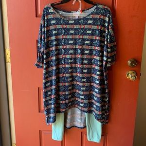 LulaRoe shirt and leggings set